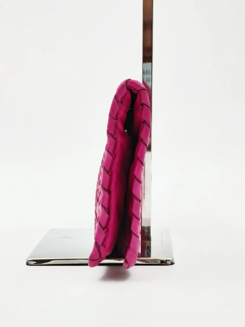 Bottega Veneta Intrecciato Pink Leather Clutch Bag Woven Wallet Purse